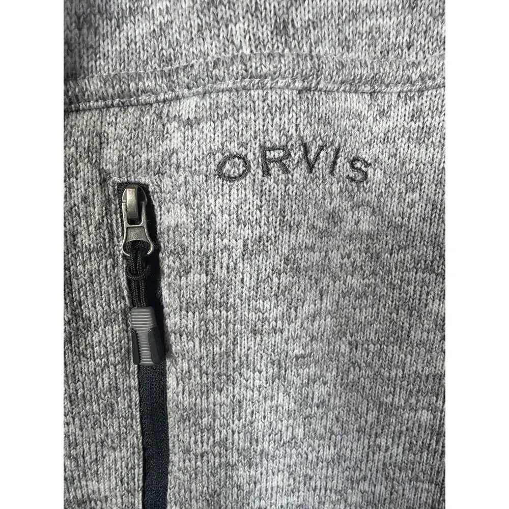 Orvis Men's Full Zip Fleece Vest | Grey | Zip Pockets |‎ Size L | Travel Layer